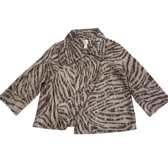 Chico’s 1 Zebra Swing Jacket | Runway-Inspired Neutral Brown Lace Fall '25 Trend - Picture 8 of 9